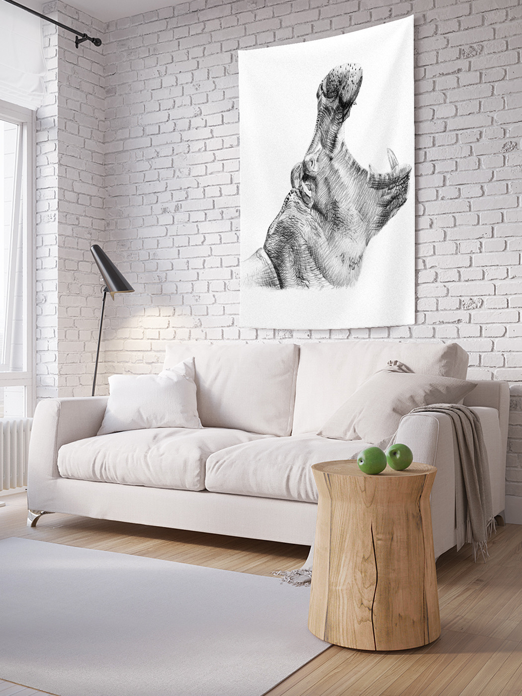 

Вертикальное фотопанно на стену JoyArty Пасть бегемота 150x200 см, Пасть бегемота