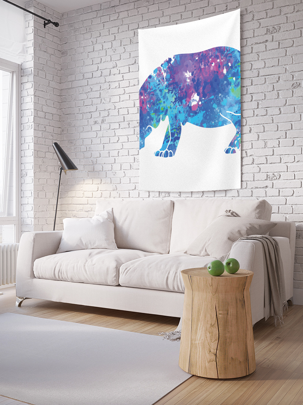

Вертикальное фотопанно на стену JoyArty Цветной бегемот 150x200 см, Цветной бегемот