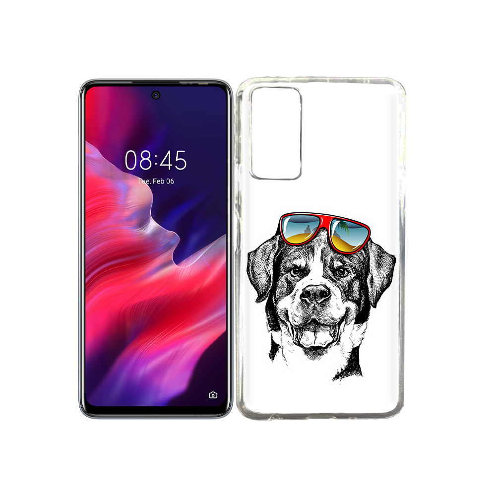 

Чехол MyPads Tocco для Tecno Pova 2 счастливая собака, Прозрачный, Tocco
