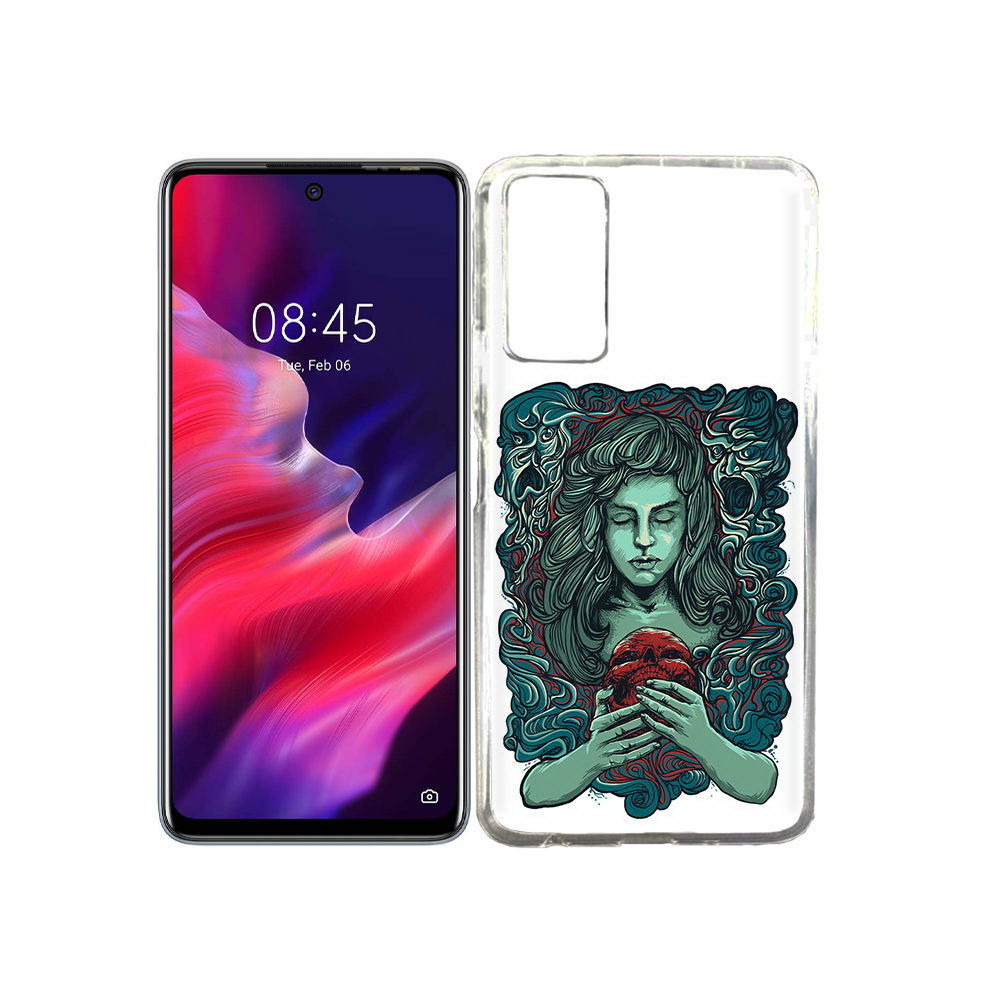 

Чехол MyPads Tocco для Tecno Pova 2 спящая девушка, Прозрачный, Tocco