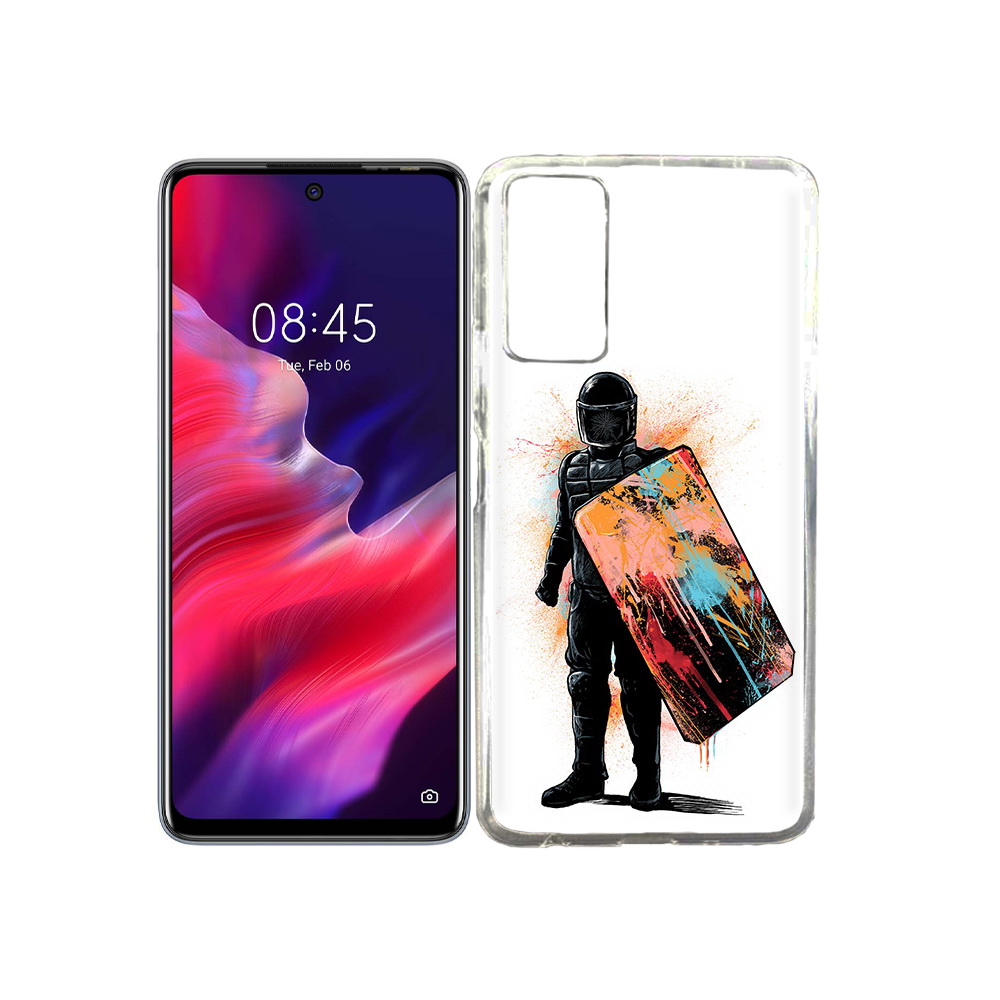 

Чехол MyPads Tocco для Tecno Pova 2 солдат с красочным щитом, Прозрачный, Tocco