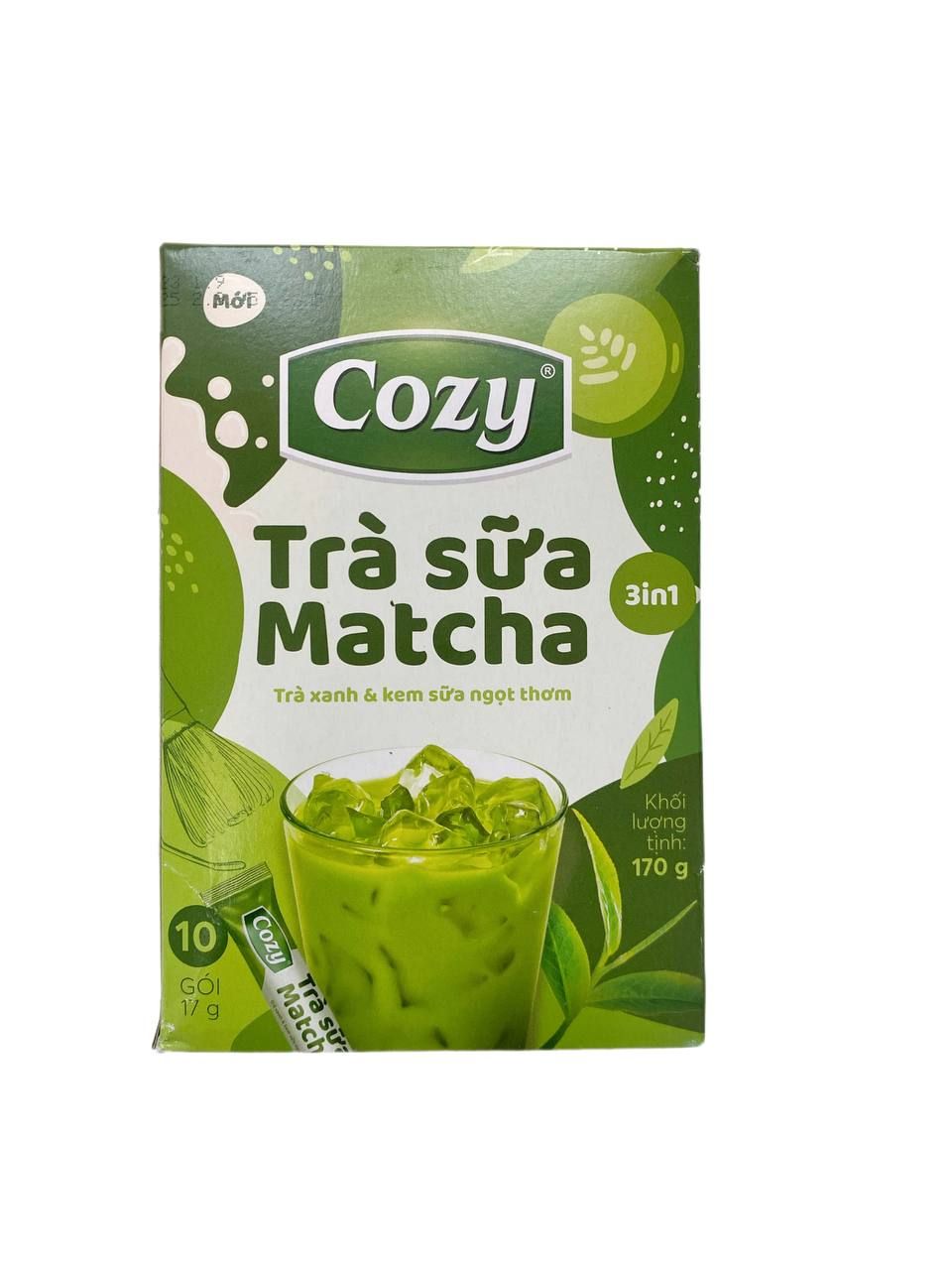 Чай Матча Латте 3 в 1 COZY, пудровый (матча+сливки+сахар), 10 пакетиков