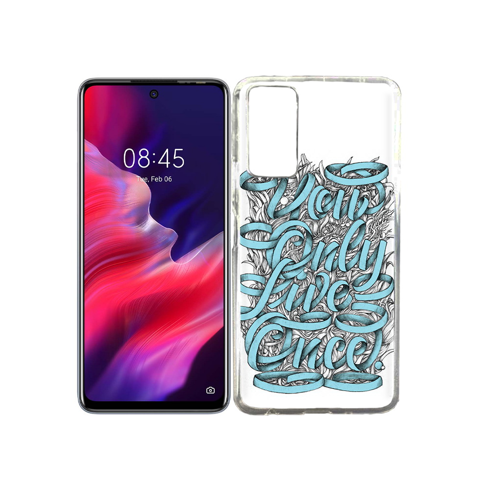 

Чехол MyPads Tocco для Tecno Pova 2 слова из ленты абстракция, Прозрачный, Tocco