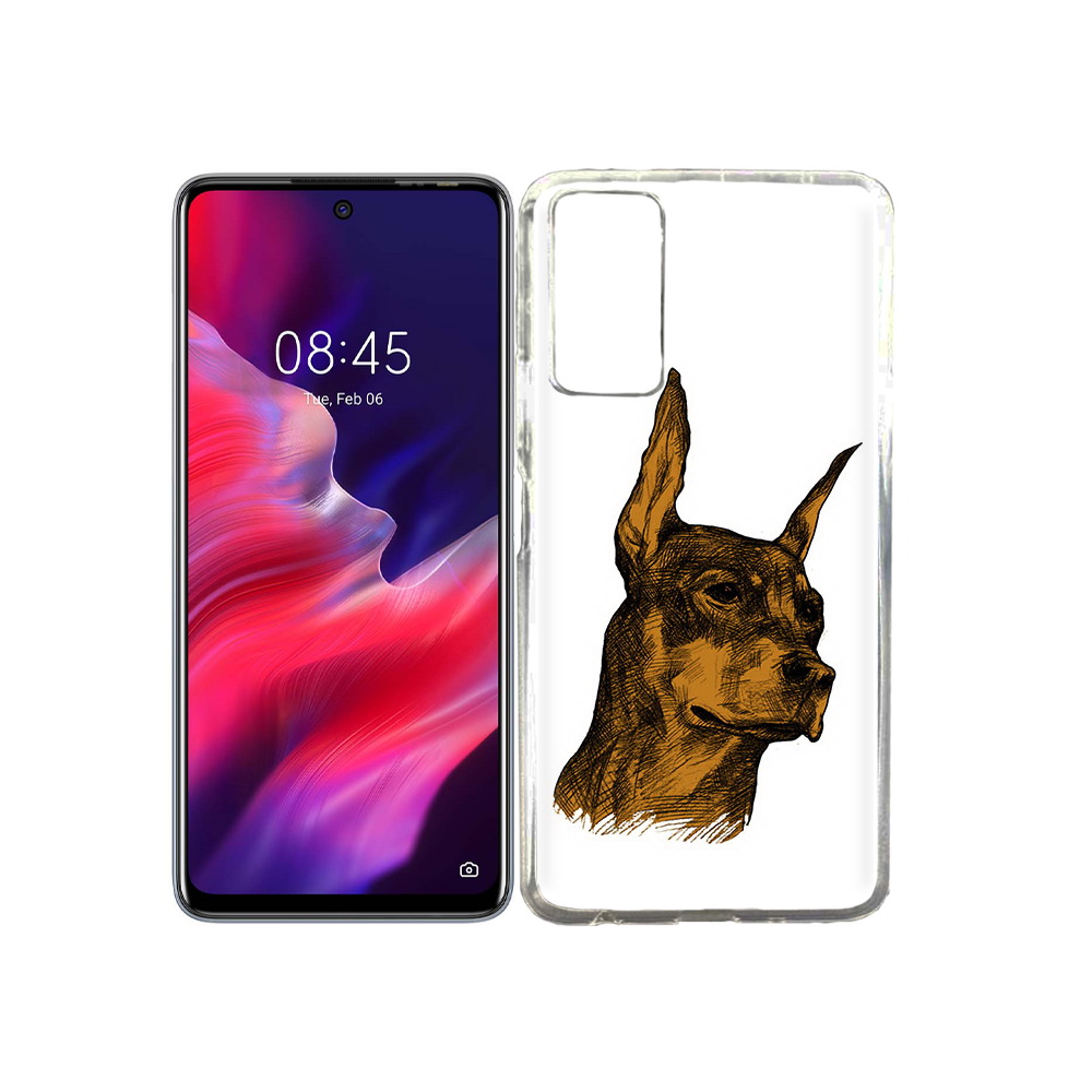 

Чехол MyPads Tocco для Tecno Pova 2 скетч доберман, Прозрачный, Tocco
