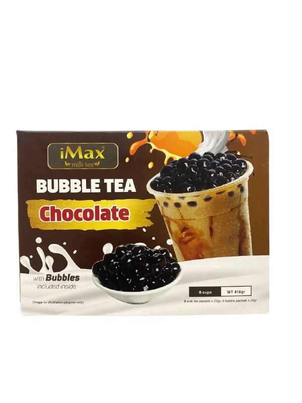 

Вьетнамский чай с молоком, с шариками iMax Bubble Tea со вкусом Шоколада, 8 чашек, 416 г.