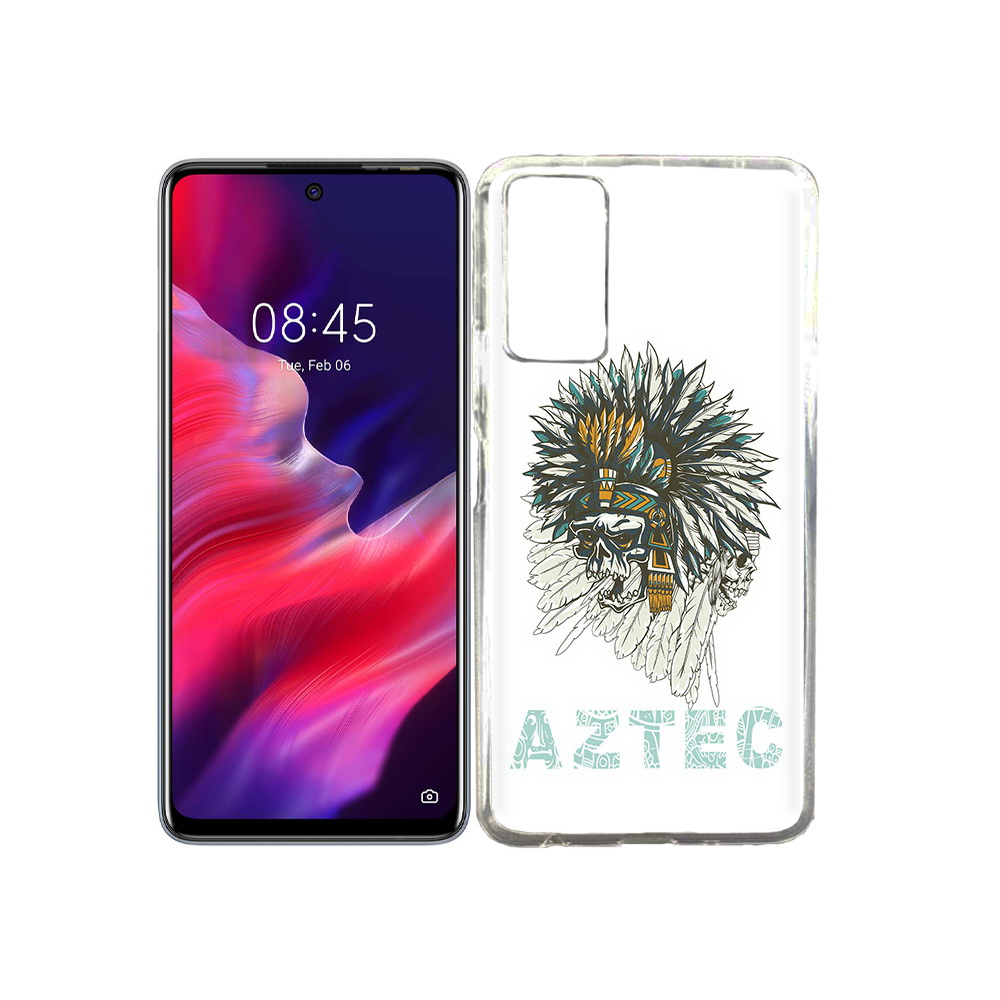 

Чехол MyPads Tocco для Tecno Pova 2 скелет индеец, Прозрачный, Tocco