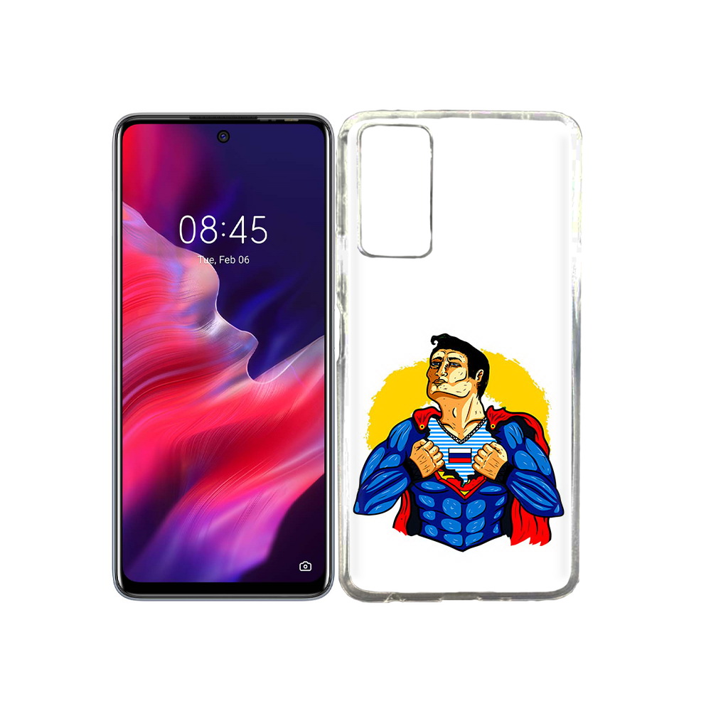

Чехол MyPads Tocco для Tecno Pova 2 русский супермен, Прозрачный, Tocco