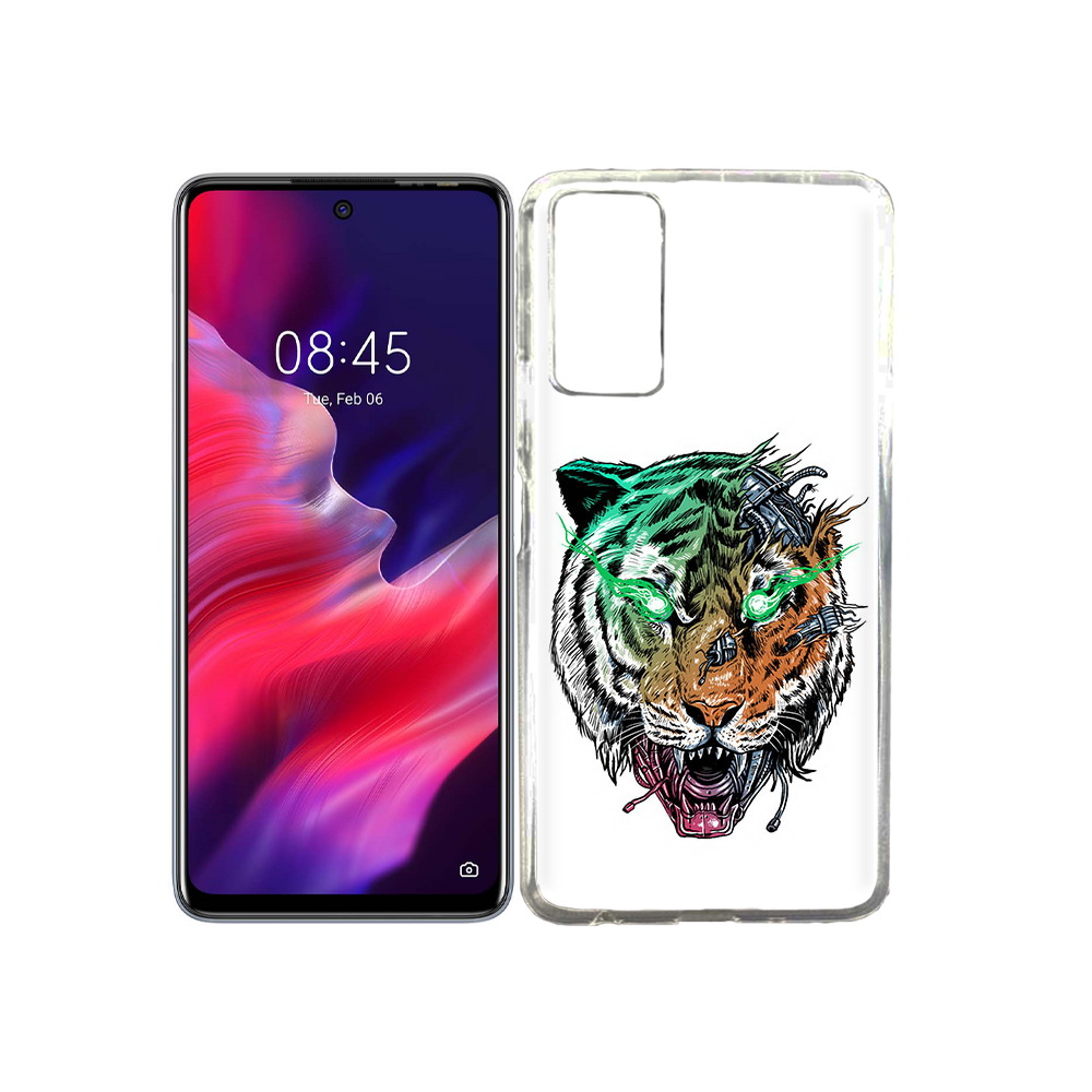 

Чехол MyPads Tocco для Tecno Pova 2 робо-тигр, Прозрачный, Tocco