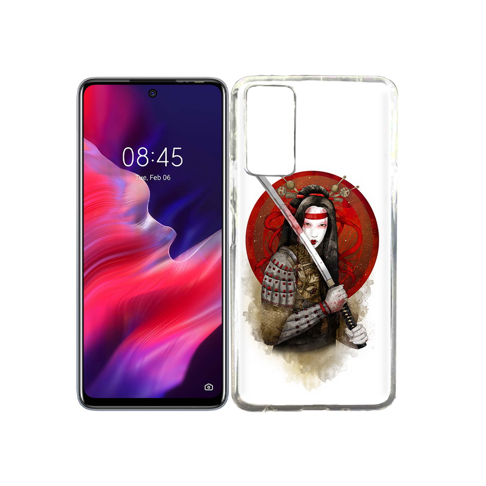 

Чехол MyPads Tocco для Tecno Pova 2 рисованная девушка с катаной, Прозрачный, Tocco