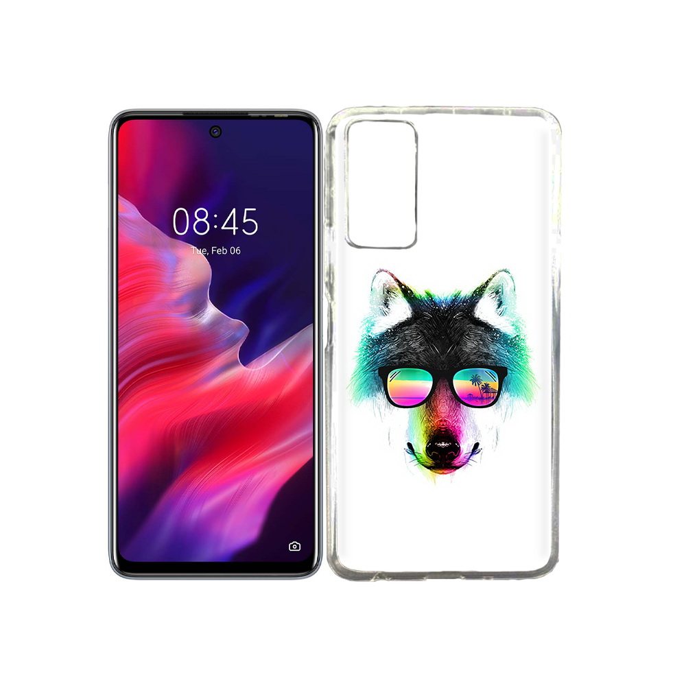 

Чехол MyPads Tocco для Tecno Pova 2 радужный волк, Прозрачный, Tocco