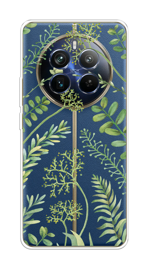 

Чехол на Realme 12+ "Green Leaves", Зеленый;прозрачный, 2516350-1