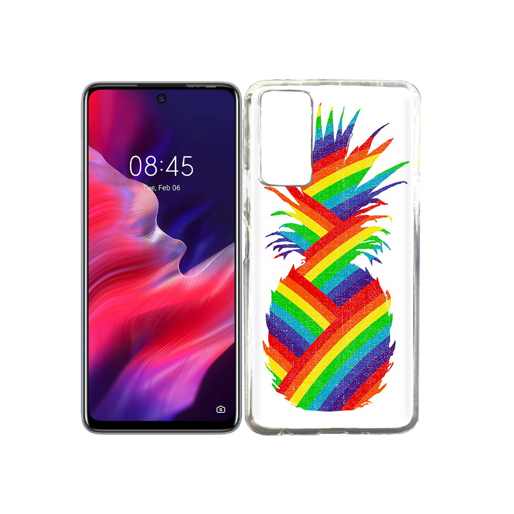 

Чехол MyPads Tocco для Tecno Pova 2 радужный ананас, Прозрачный, Tocco