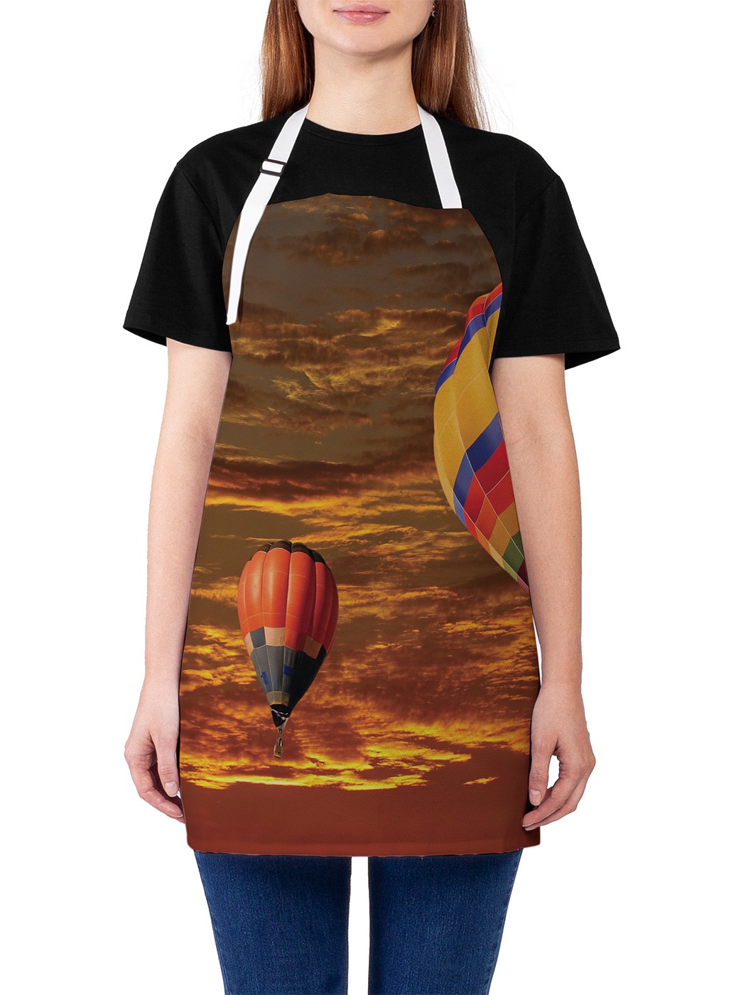 

Фартук женский JoyArty для готовки "Воздушные шары на закате", универсальный размер
