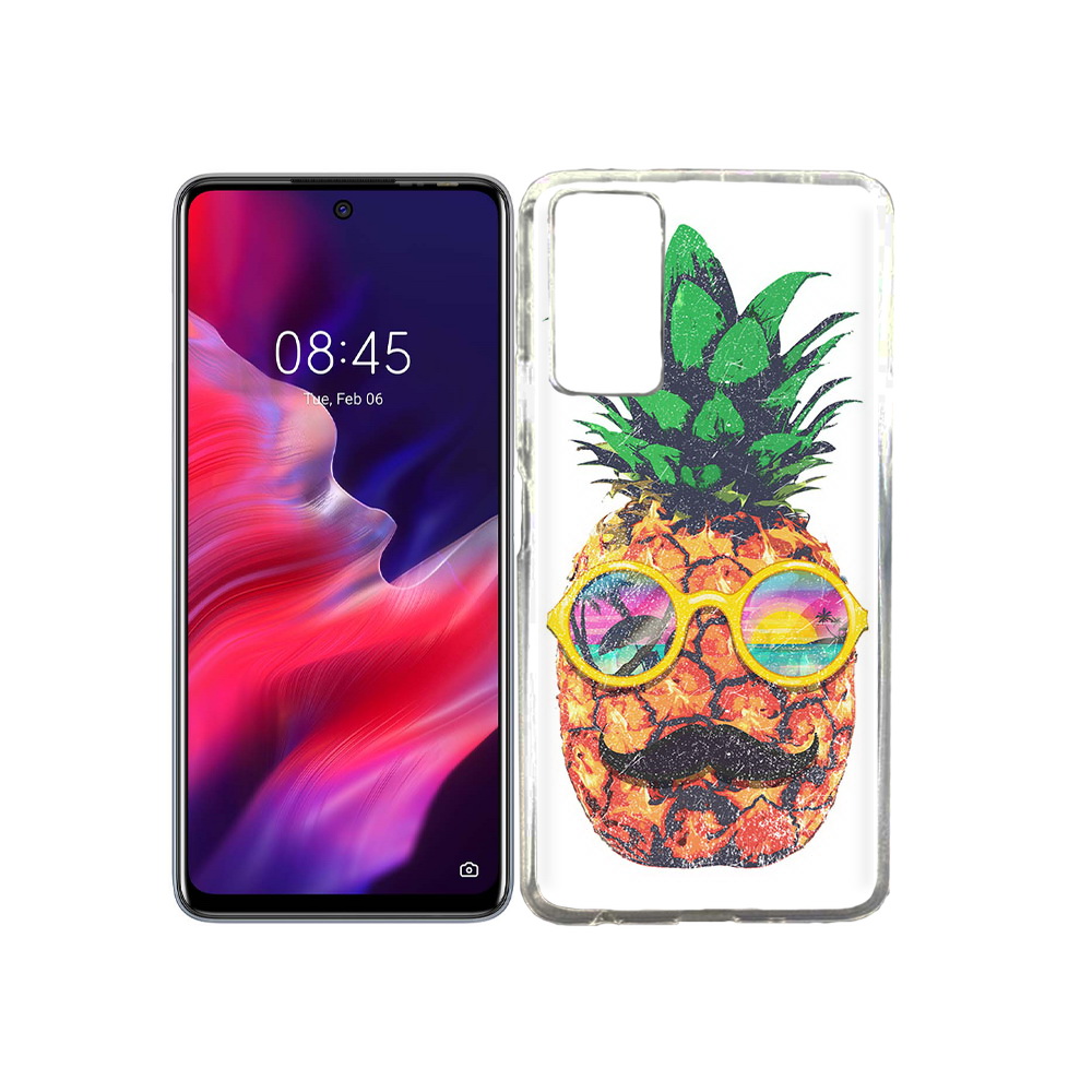 

Чехол MyPads Tocco для Tecno Pova 2 прикольный ананас с лицом, Прозрачный, Tocco
