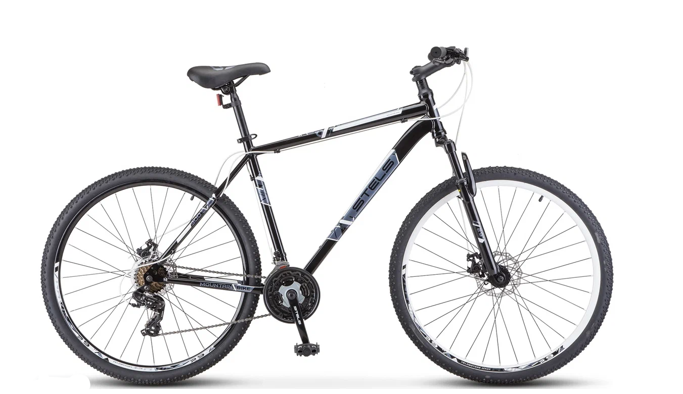

Велосипед горный STELS Navigator-700MD 27.5" 21-ск. рама 19". Чёрный/белый LU088939, Белый;черный, Navigator-700MD