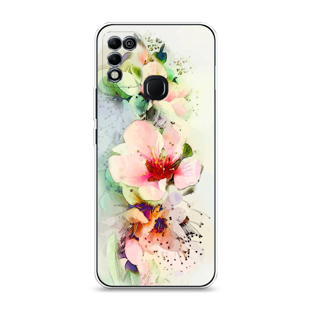 

Чехол для Infinix Hot 10 Play/11 Play "Нежные цветы", Зеленый;розовый, 3100850-2