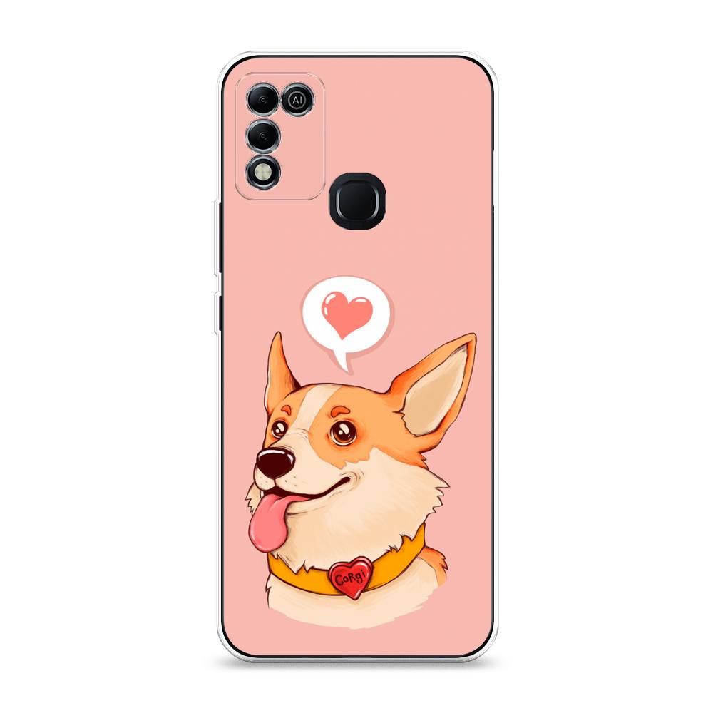 

Чехол для Infinix Hot 10 Play/11 Play "Корги язык", Розовый;коричневый, 3100850-1