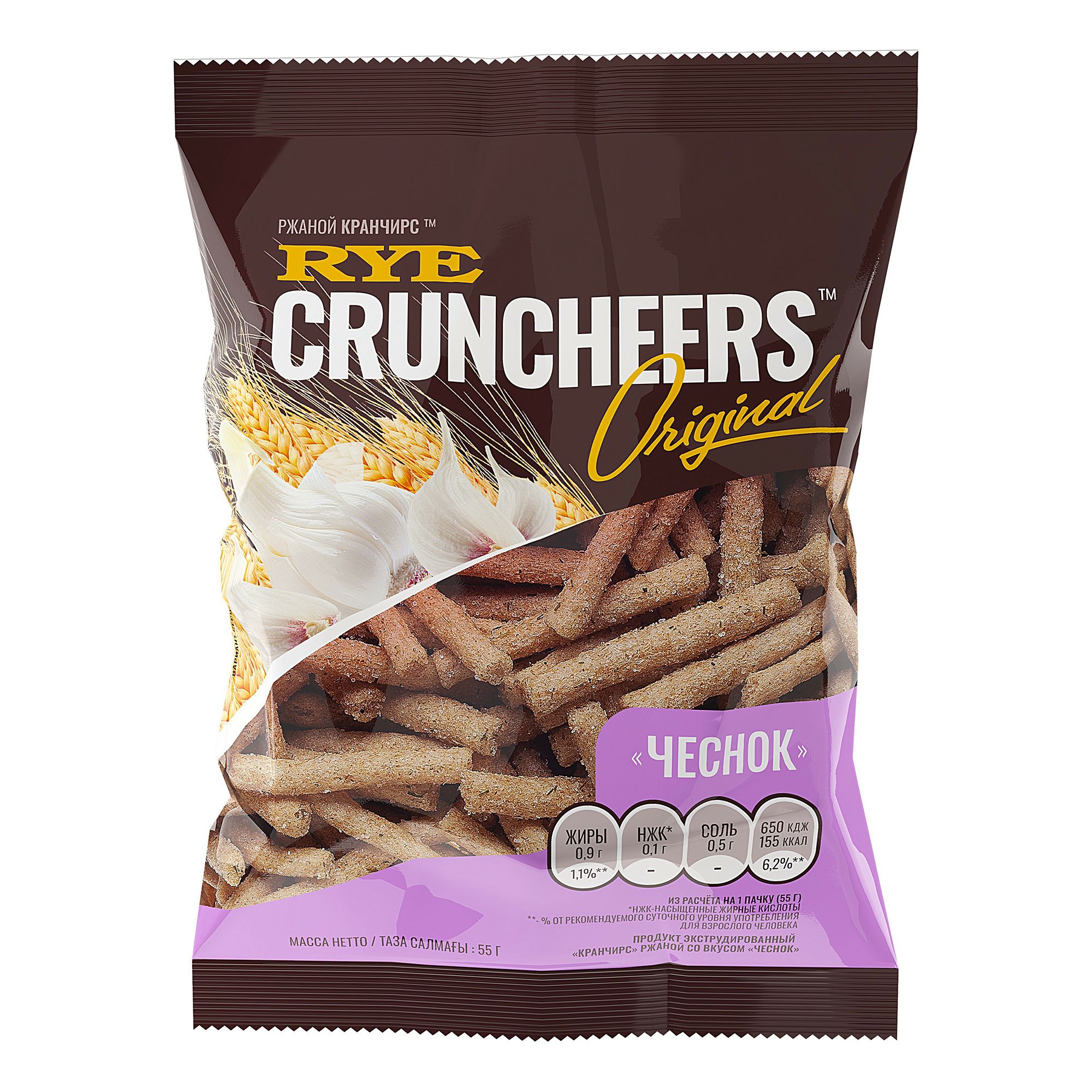 

Снеки Cruncheers ржаные со вкусом чеснока 55 г