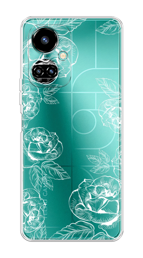 

Чехол на Tecno Camon 19/19 Pro 4G "Розы графика", Черный;серый, 301650-2