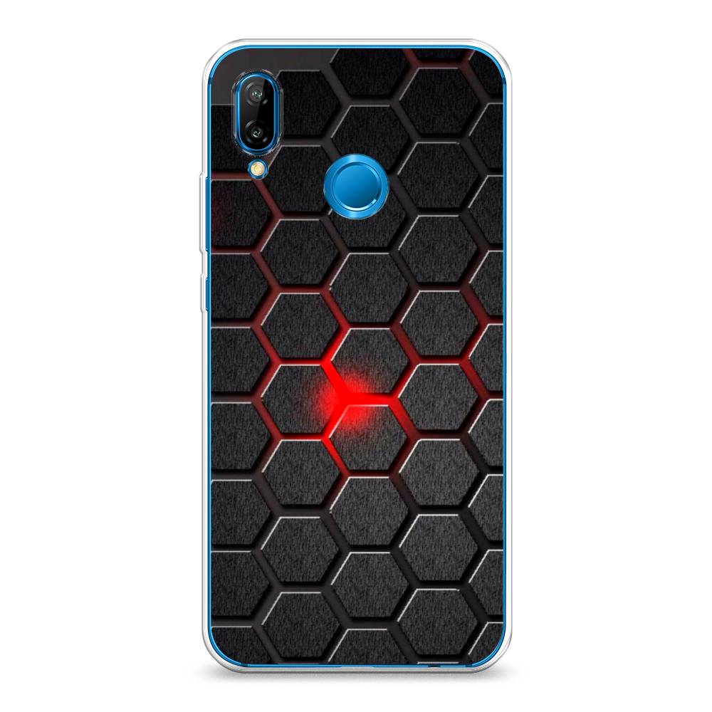 

Чехол на Huawei Nova 3E "Соты красные", Красный;черный;серый, 65650-3
