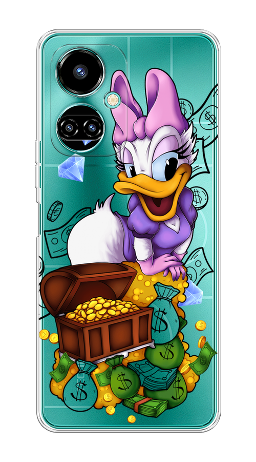 

Чехол на Tecno Camon 19/19 Pro 4G "Rich Daisy Duck", Коричневый;белый;фиолетовый, 301650-6
