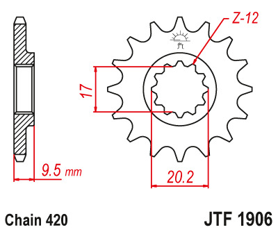 

Звезда передняя JTF1906.13, JTF1906.13