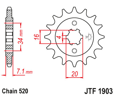 

Звезда передняя JTF1903.15, JTF1903.15