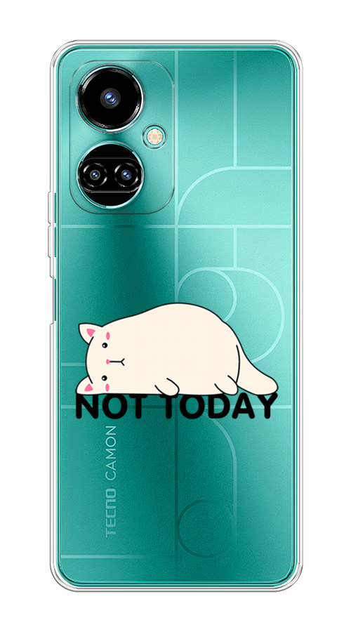 

Чехол на Tecno Camon 19/19 Pro 4G "Cat not today", Белый;розовый;черный, 301650-1