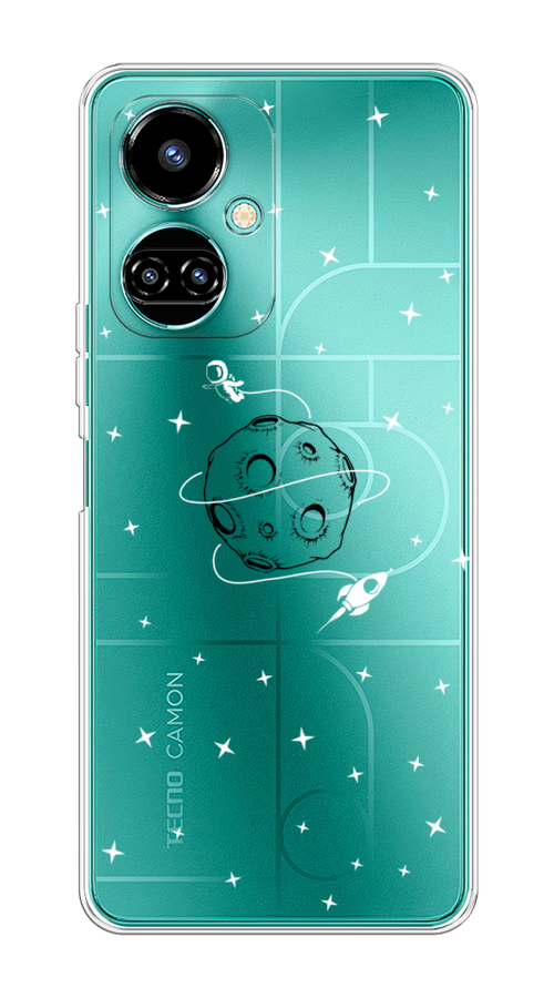 

Чехол на Tecno Camon 19/19 Pro 4G "Полет вокруг луны", Белый;серый;черный, 301650-2