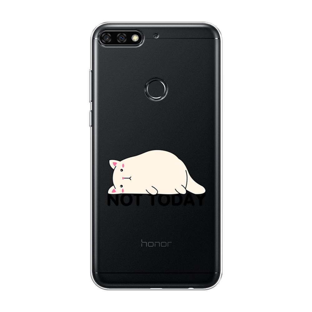 

Чехол на Honor 7C Pro "Cat not today", Белый;розовый;черный, 65550-1