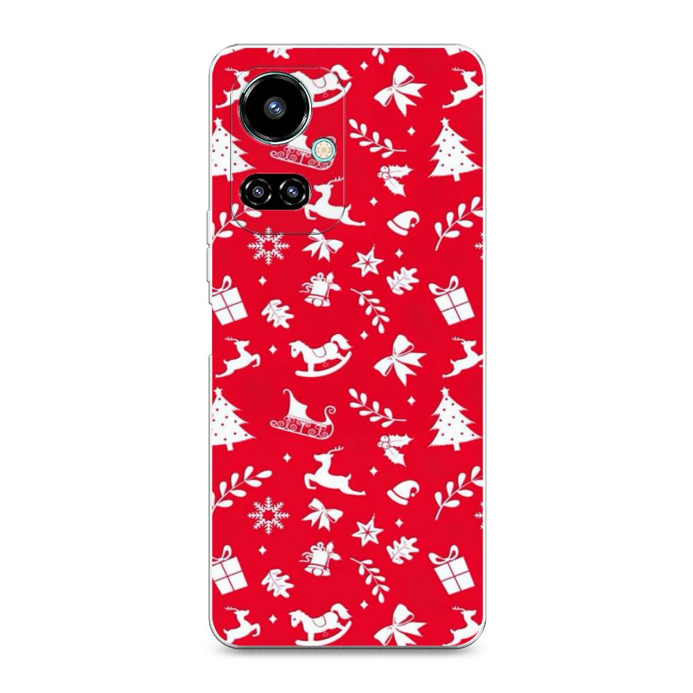 

Чехол для Tecno Camon 19/19 Pro 4G "Красный новогодний фон", Красный;белый, 301650-5