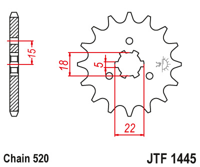 

Звезда передняя JTF1445.12SC, JTF1445.12SC