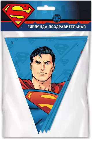 фото Гирлянда поздравительная superman. персонажи флажки nd play