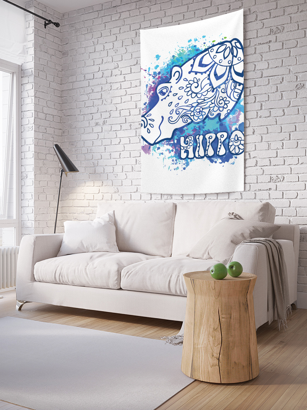 

Вертикальное фотопанно на стену JoyArty Бегемот хиппи 150x200 см, Бегемот хиппи