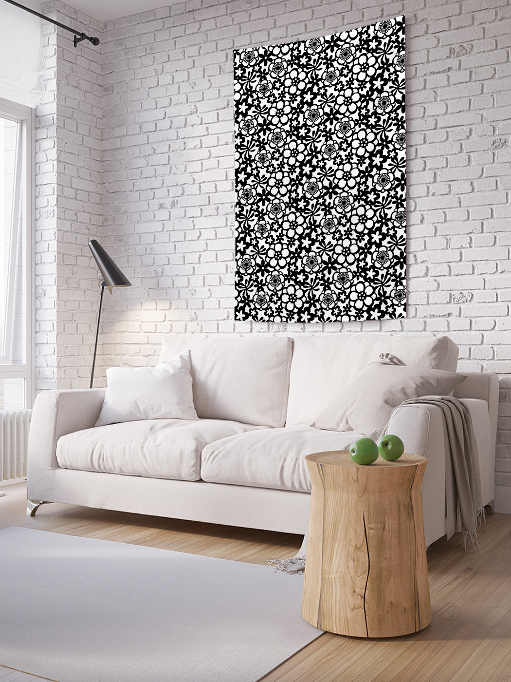 

Вертикальное фотопанно на стену JoyArty Цветочный ажур 150x200 см, Цветочный ажур