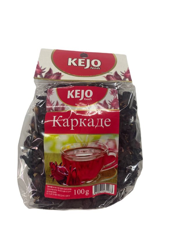 Чай каркаде Kejo food's из лепестков суданской розы, высший сорт, 100 г.