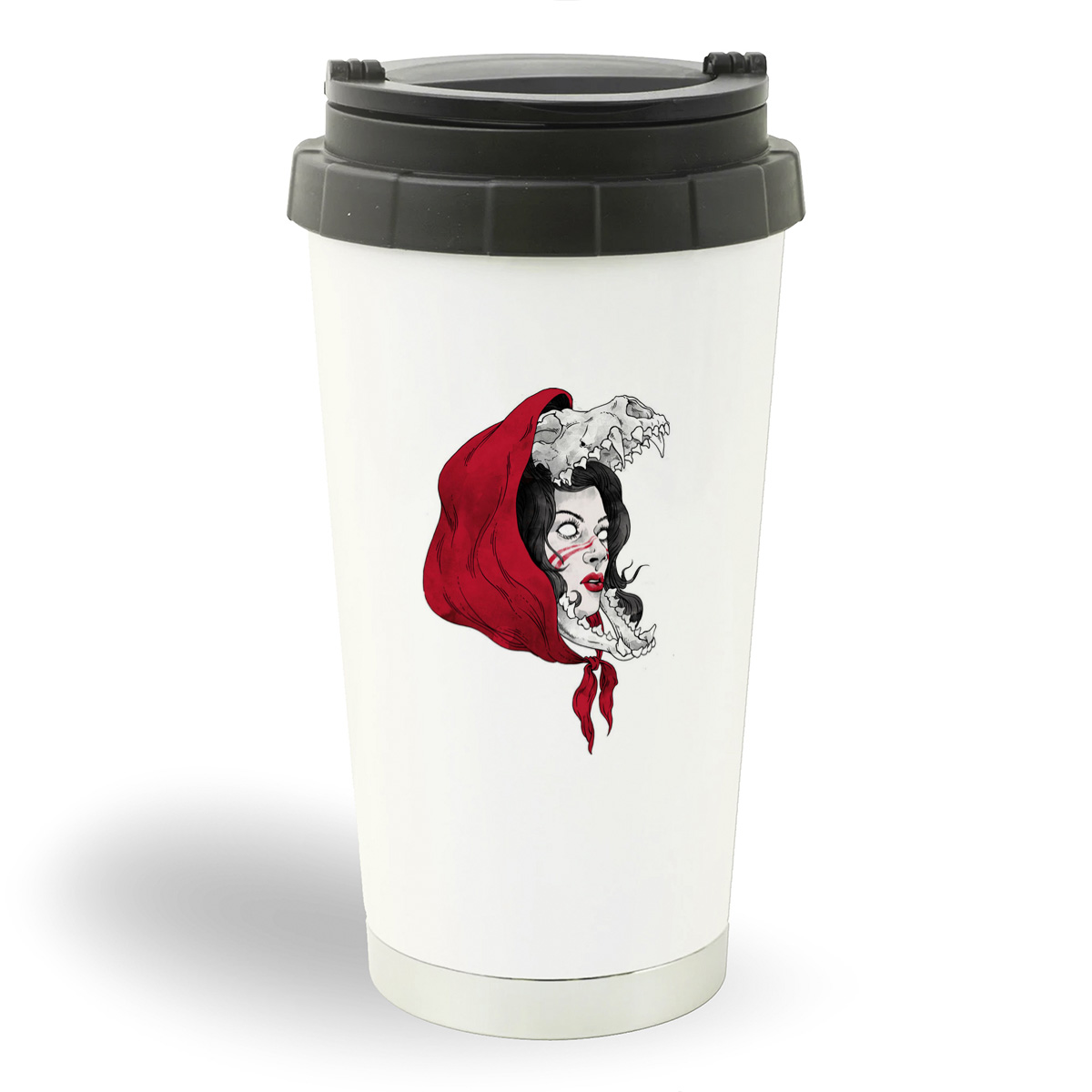 

Термостакан белый CoolPodarok Девушка в красном платке