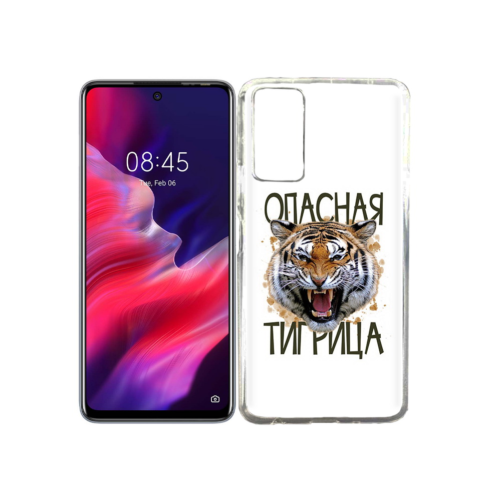 

Чехол MyPads Tocco для Tecno Pova 2 опасная тигрица, Прозрачный, Tocco