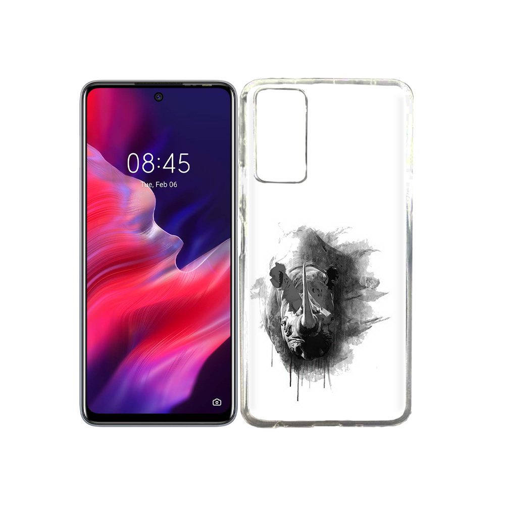 

Чехол MyPads Tocco для Tecno Pova 2 носорог, Прозрачный, Tocco
