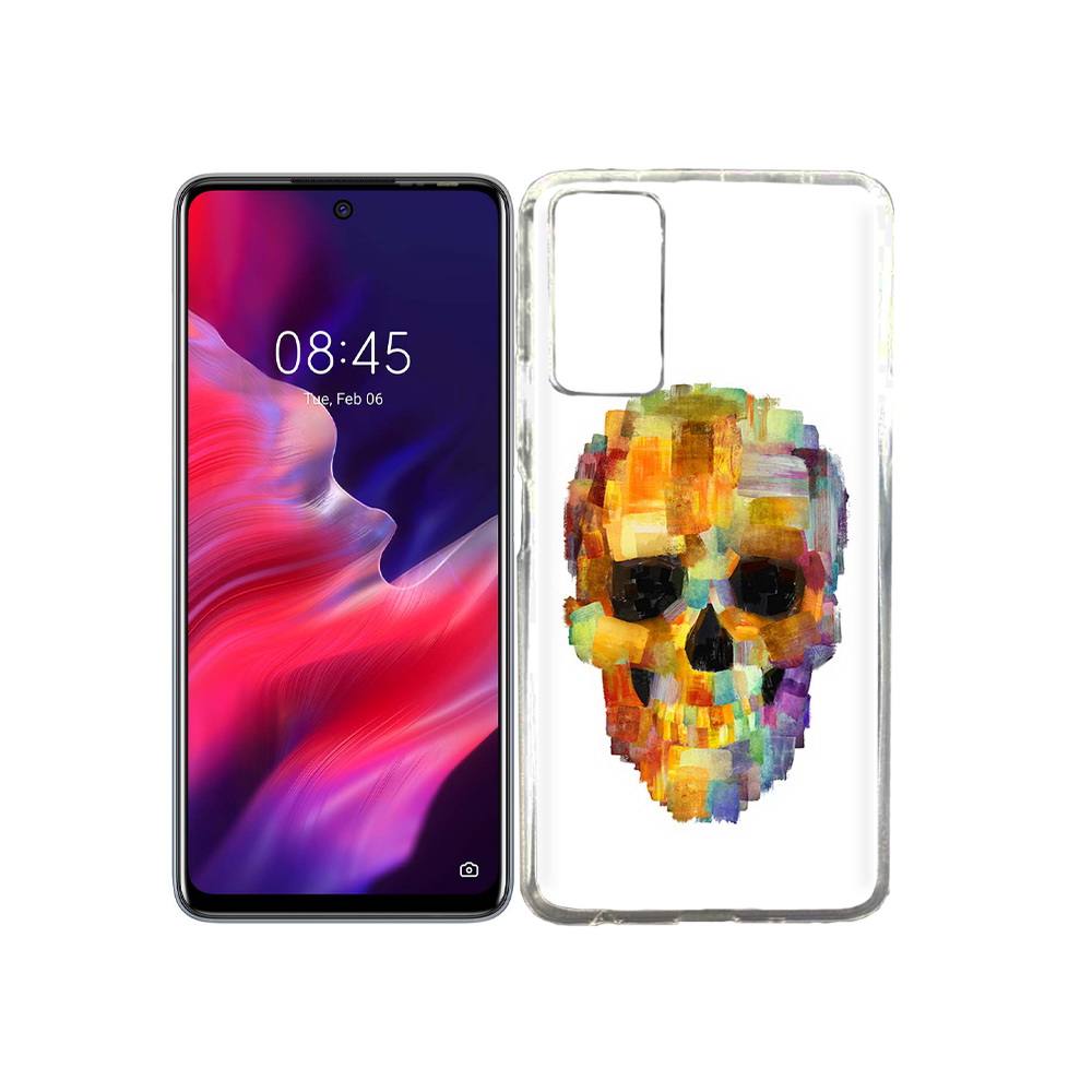 

Чехол MyPads Tocco для Tecno Pova 2 нарисованный череп, Прозрачный, Tocco