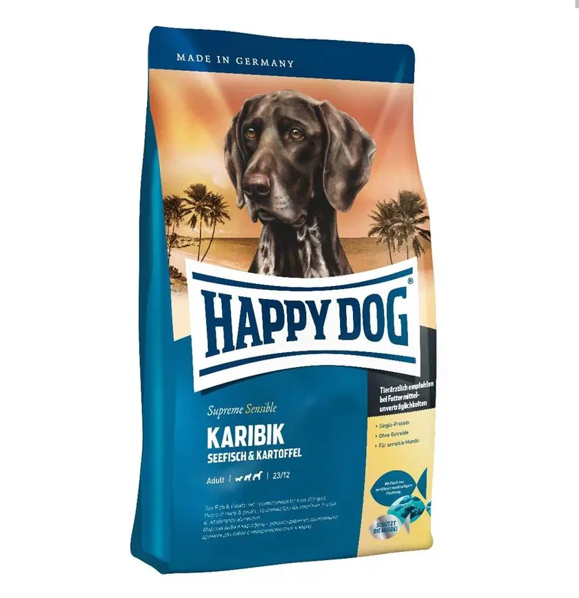 

Сухой корм для собак Happy Dog Supreme Sensible Karibik, морская рыба, картофель, 12,5кг, Supreme Sensible Karibik
