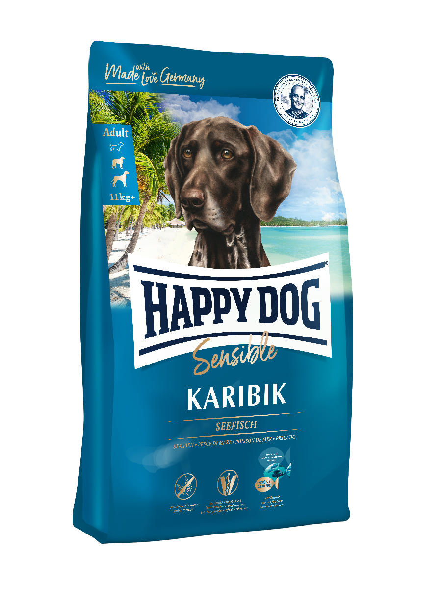 фото Сухой корм для собак happy dog supreme sensible karibik, морская рыба, картофель, 12,5кг