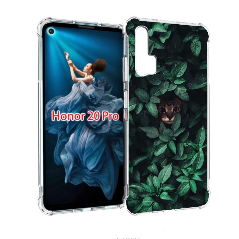 

Чехол бампер MyPads котенок в листьях для Honor 20 Pro противоуд, Прозрачный, Tocco