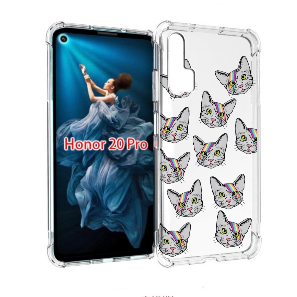 

Чехол бампер MyPads кот-с-молнией-на-лбу для Honor 20 Pro против, Прозрачный, Tocco