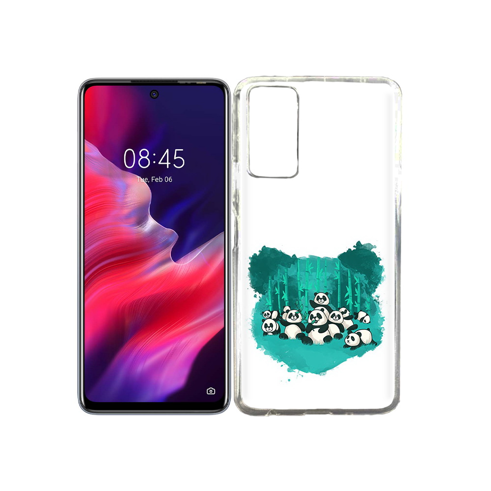 

Чехол MyPads Tocco для Tecno Pova 2 нарисованные панды, Прозрачный, Tocco