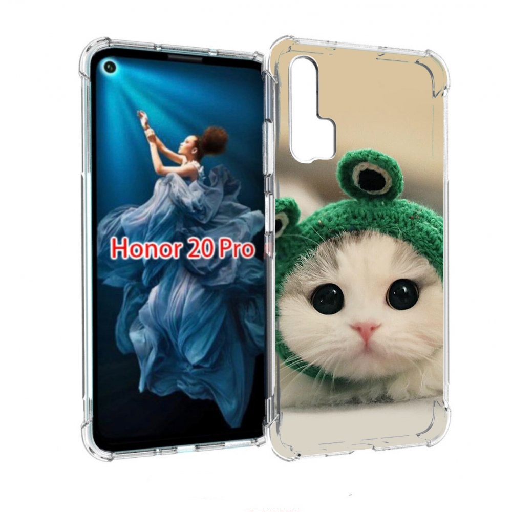 

Чехол бампер MyPads кот-лягушка детский для Honor 20 Pro противо, Прозрачный, Tocco