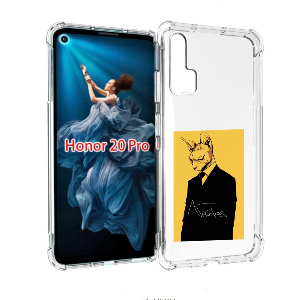 

Чехол бампер MyPads кот-в-смокинге-на-желтом-фоне для Honor 20 P, Прозрачный, Tocco