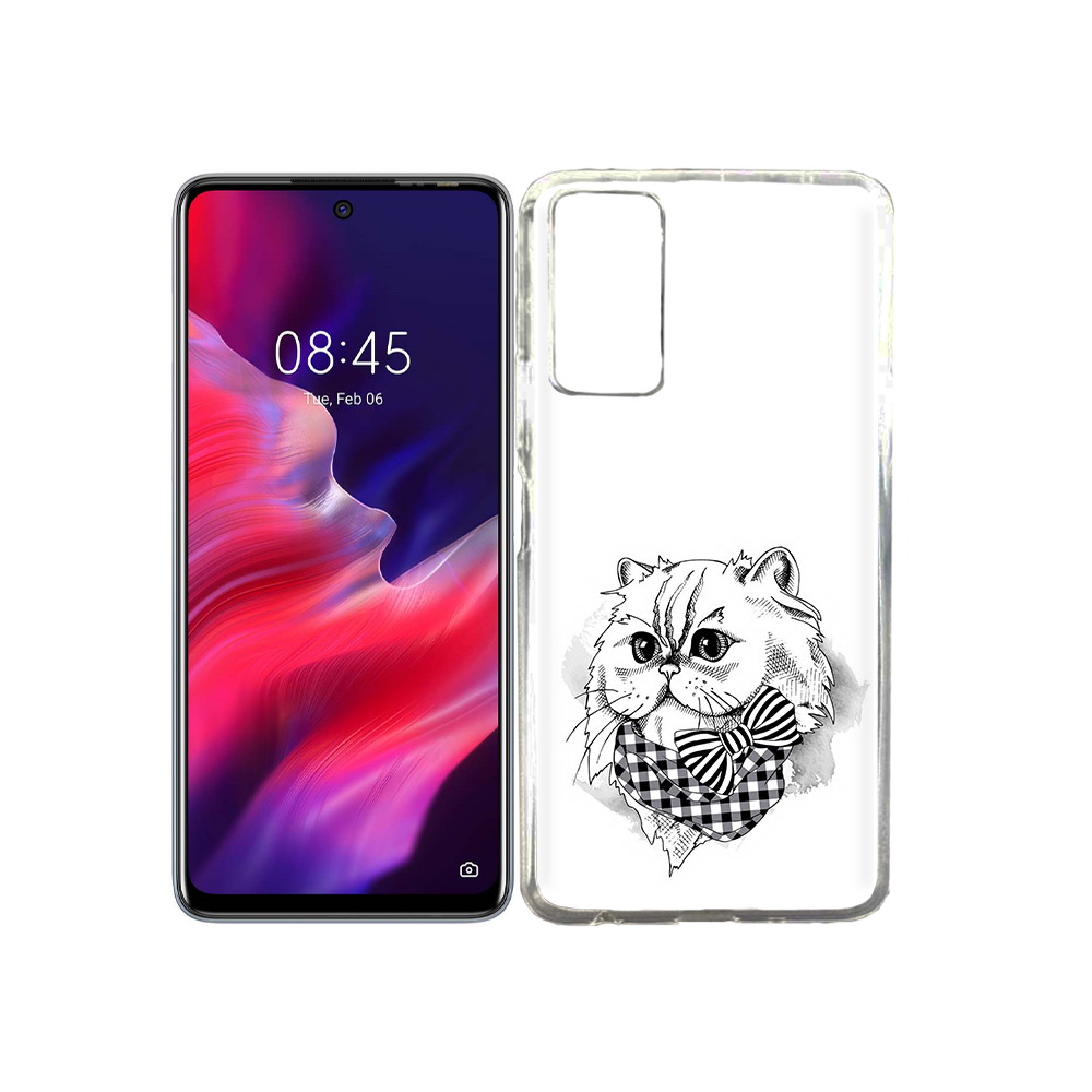 

Чехол MyPads Tocco для Tecno Pova 2 нарисованная красивая кошечка, Прозрачный, Tocco