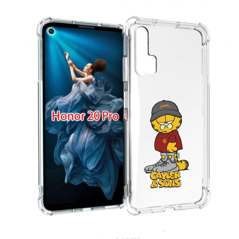 

Чехол бампер MyPads кот-в-кроссовках для Honor 20 Pro противоуда, Прозрачный, Tocco