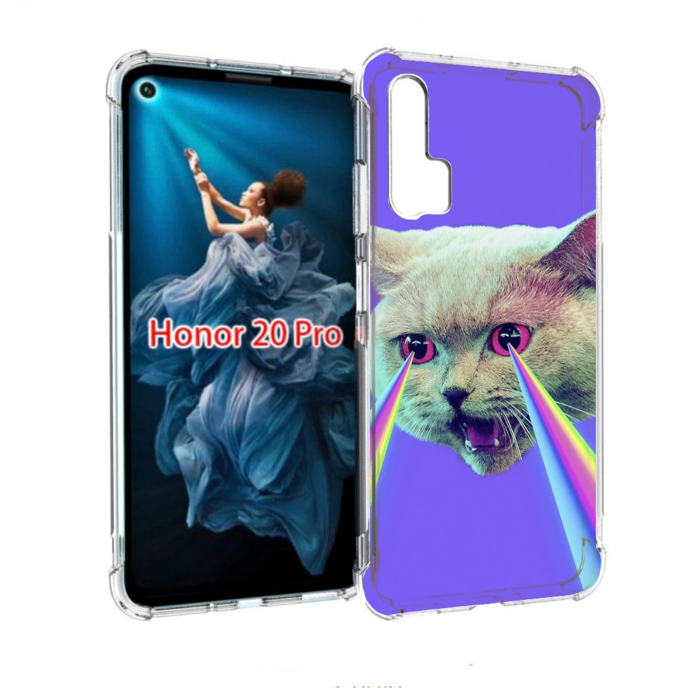 

Чехол бампер MyPads кот с радугой в глазах для Honor 20 Pro прот, Прозрачный, Tocco